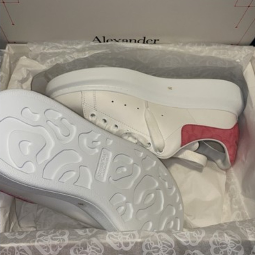 Women’s 38.5 McQueen limited croc embossed pink